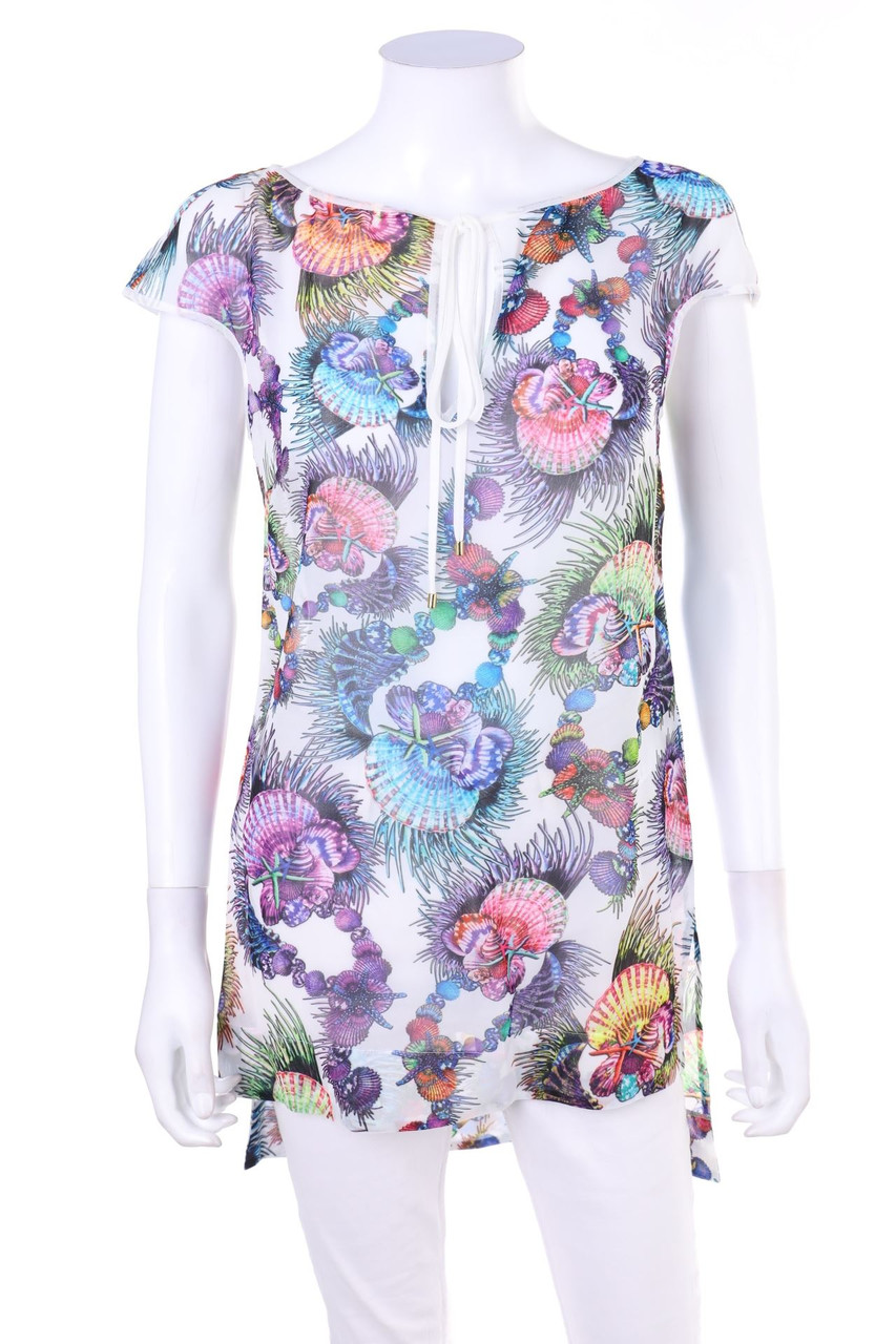 Just cavalli - Chiffon-Shortsleeve Blouse with Print - D 34