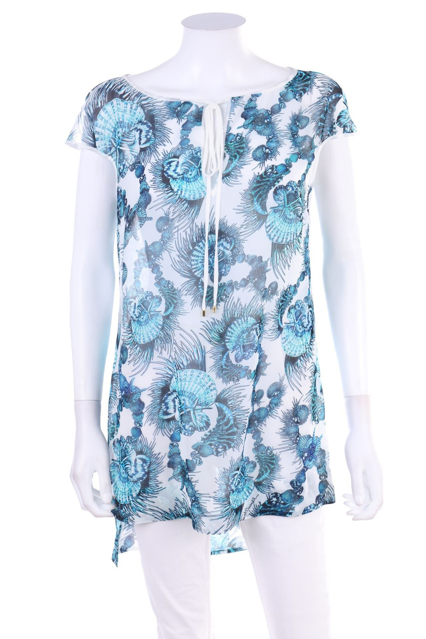 Just cavalli - Chiffon-Shortsleeve Blouse with Print - D 38