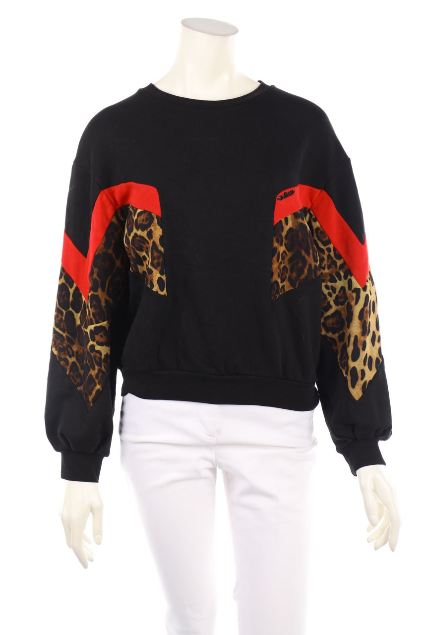 Gaëlle Paris - Oversize-Sweatshirt with Leo Print - S