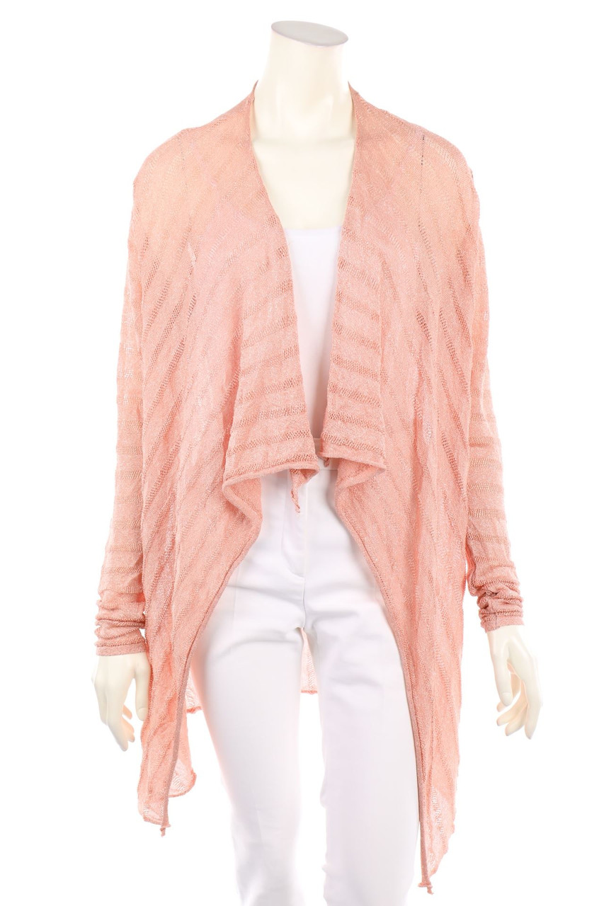 KATE by LALTRAMODA - Glitter-Cardigan with Open Knit Details - L