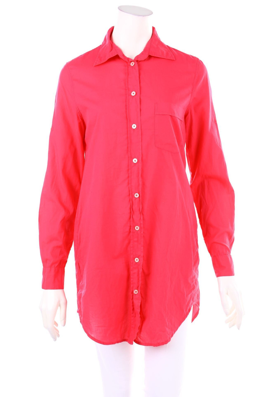 0039 ITALY - Hemd-Bluse mit Krempel-Ärmeln - S