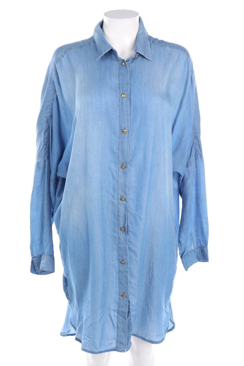 PINKO TAG - Denim Dress with Batwing Sleeves - D 38