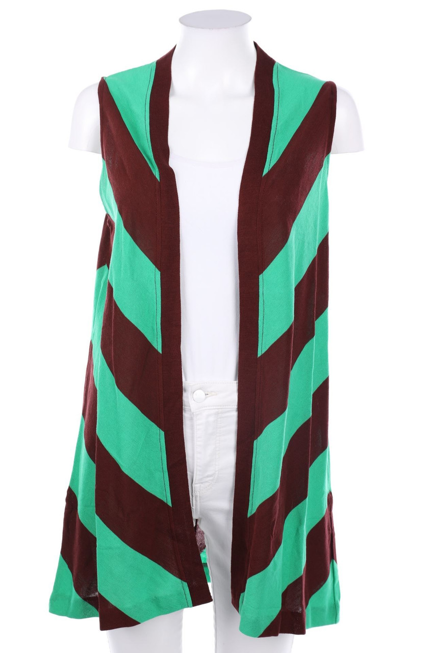 SIYU - Cotton Knitted Gilet with Zig Zag Pattern - S