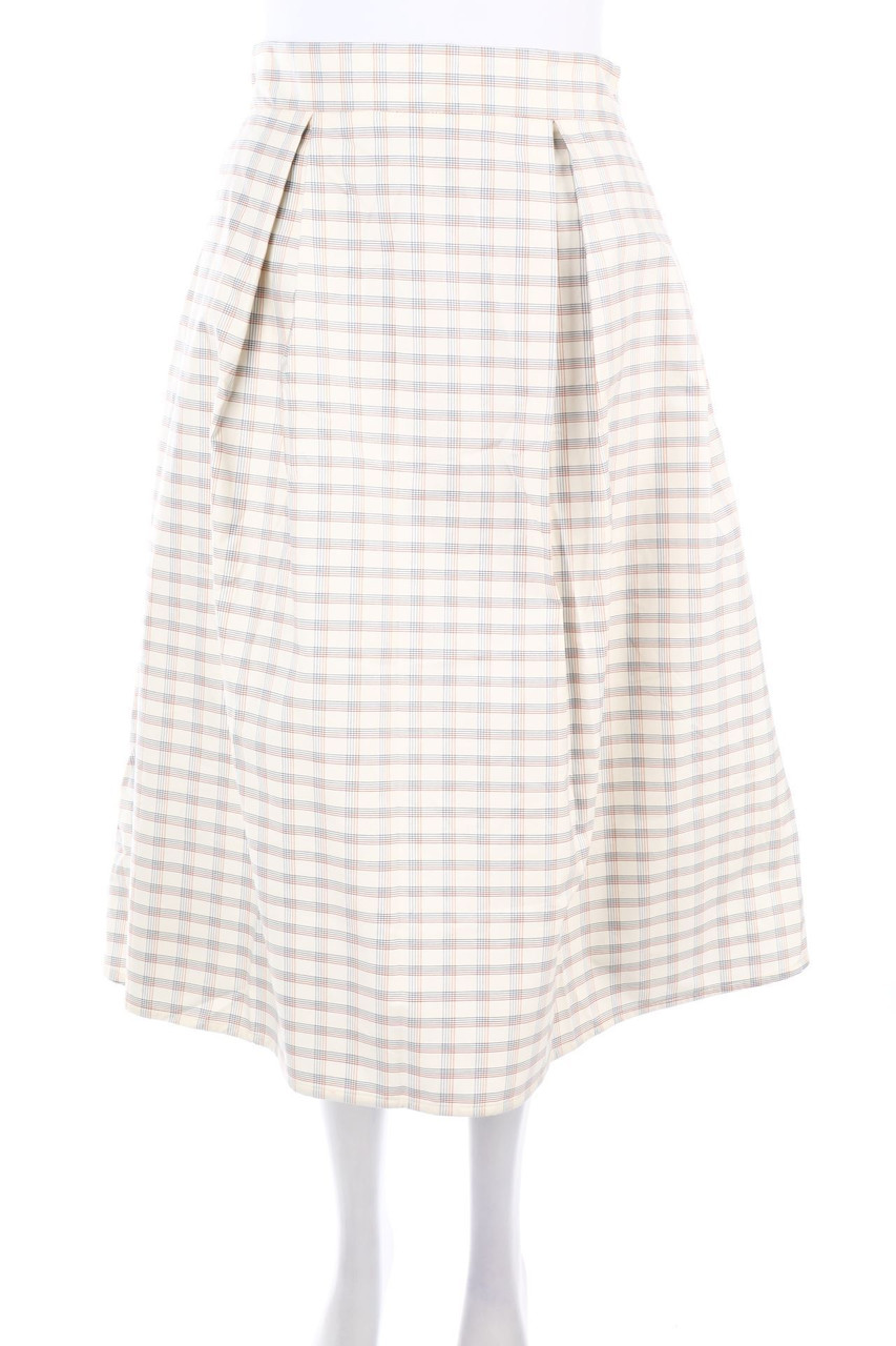 PINKO - Midi-Pleated-Skirt, Checked - D 38