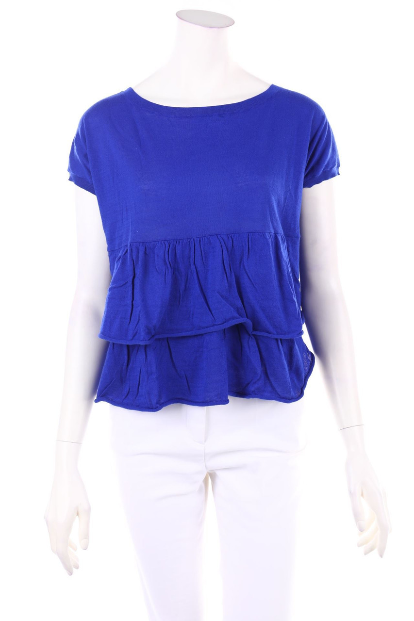 PAROSH - Peplum-Kurzarm-Shirt - M