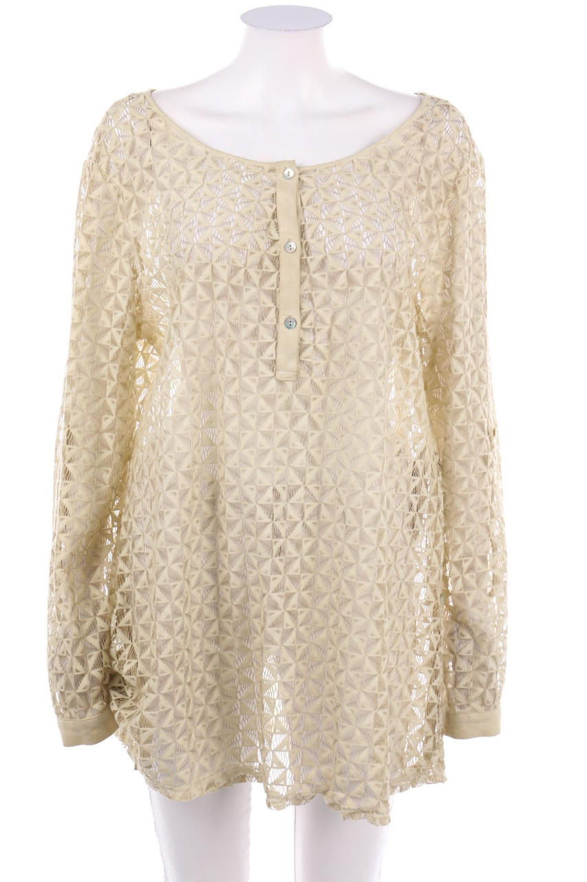 comma - Garment Dyed-Longsleeve-Shirt aus Spitze - D 44