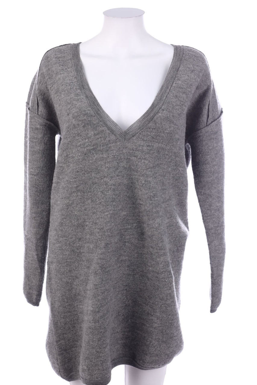 DESIGNERS REMIX CHARLOTTE ESKILDSEN - Wool-Knit Dress with Deep Plunge Neckline - M
