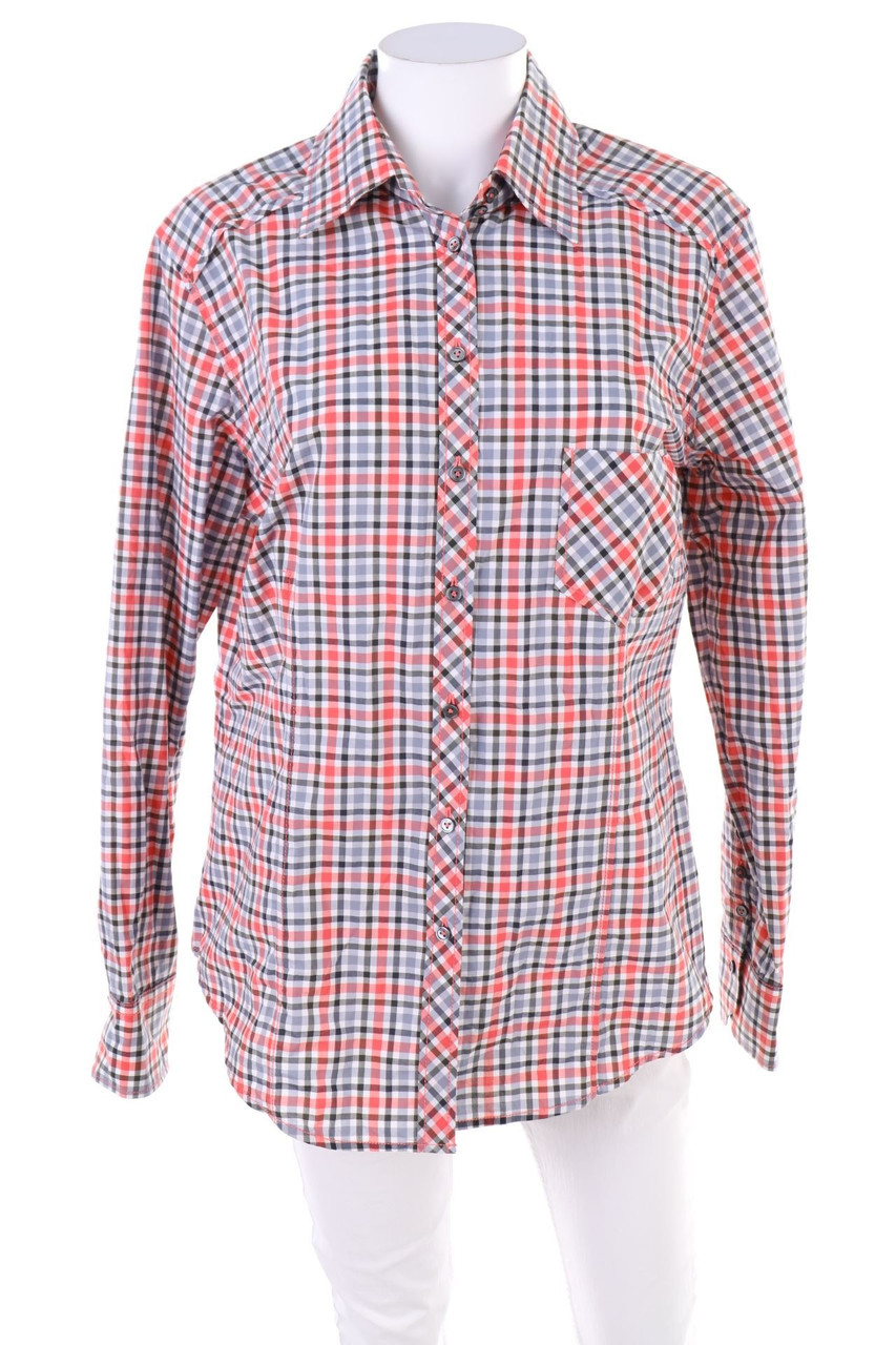 van Laack - Hemd-Bluse mit Karo-Muster - D 44