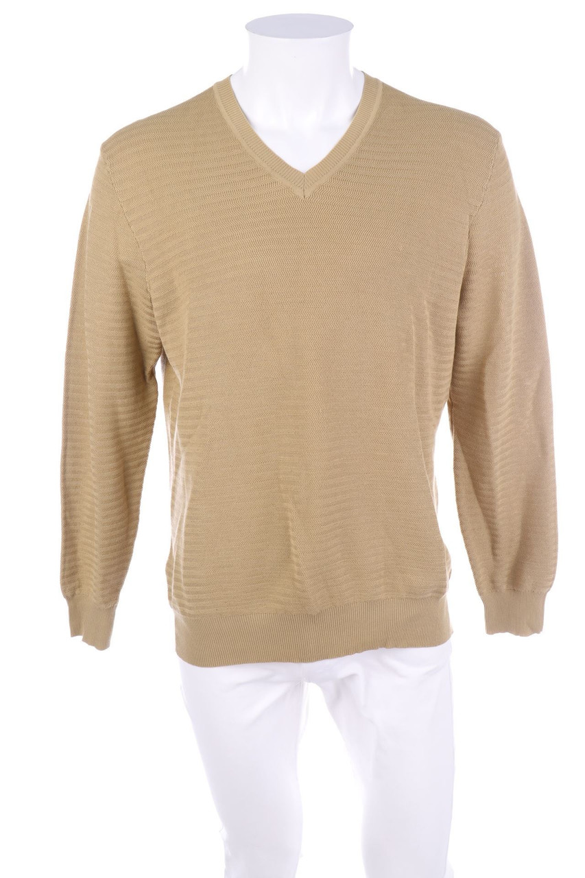 ANDREA FENZI - Baumwoll-Strick-Pullover mit V-Neck - 54