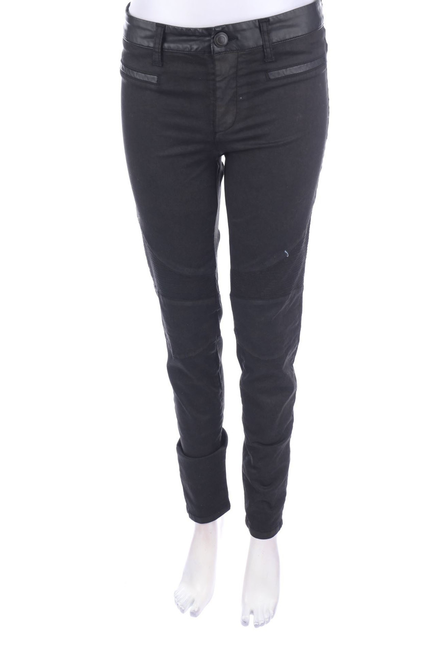 EGO SONIA DE NISCO - Coated Skinny-Jeans with Faux Leather Details - W29