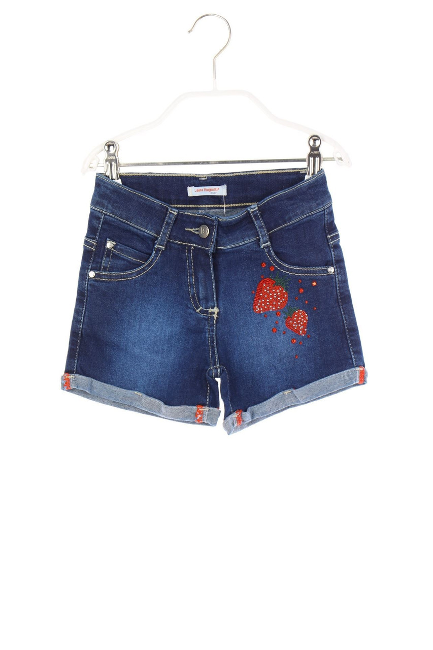 LAURA BIAGIOTTI BABY - Denim-shorts with Rhinestones - 98