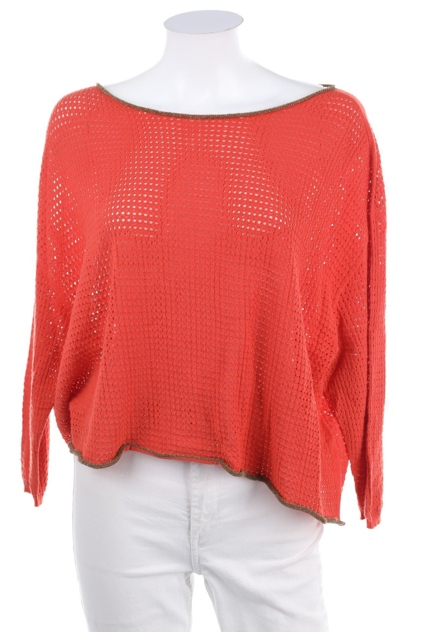 momonì - Oversize-Pullover mit Lochstrick-Details - S