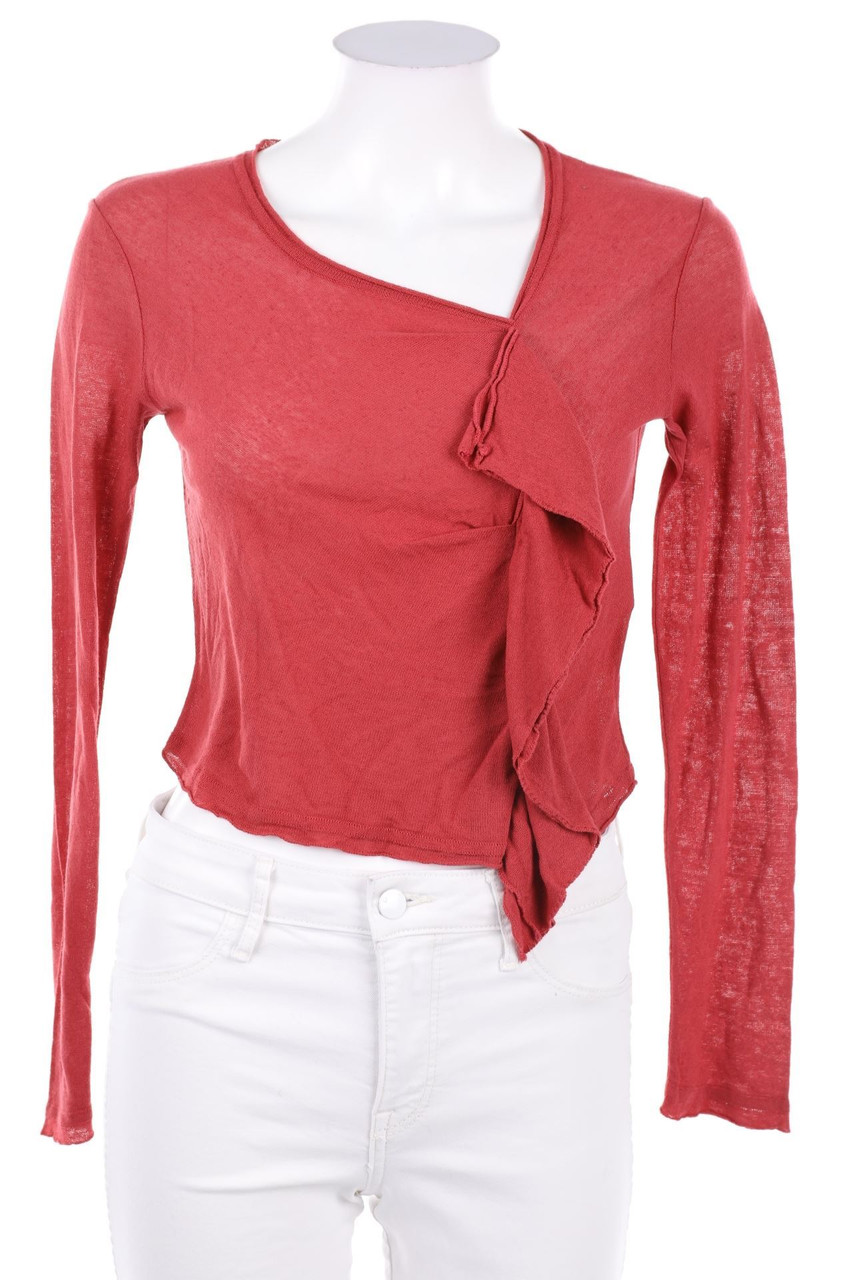 Doralice - Volants-Strick-Pullover mit Leinen - S