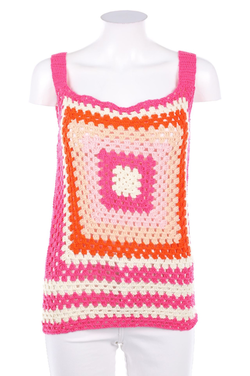 Rose Carmine - Crochet Knit-Top, Hippie Style - D 36