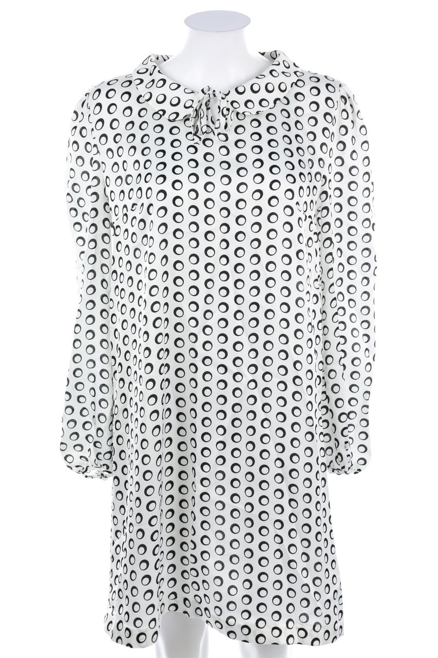 WHO*S WHO - Satin Dress with Peter Pan Collar - D 40