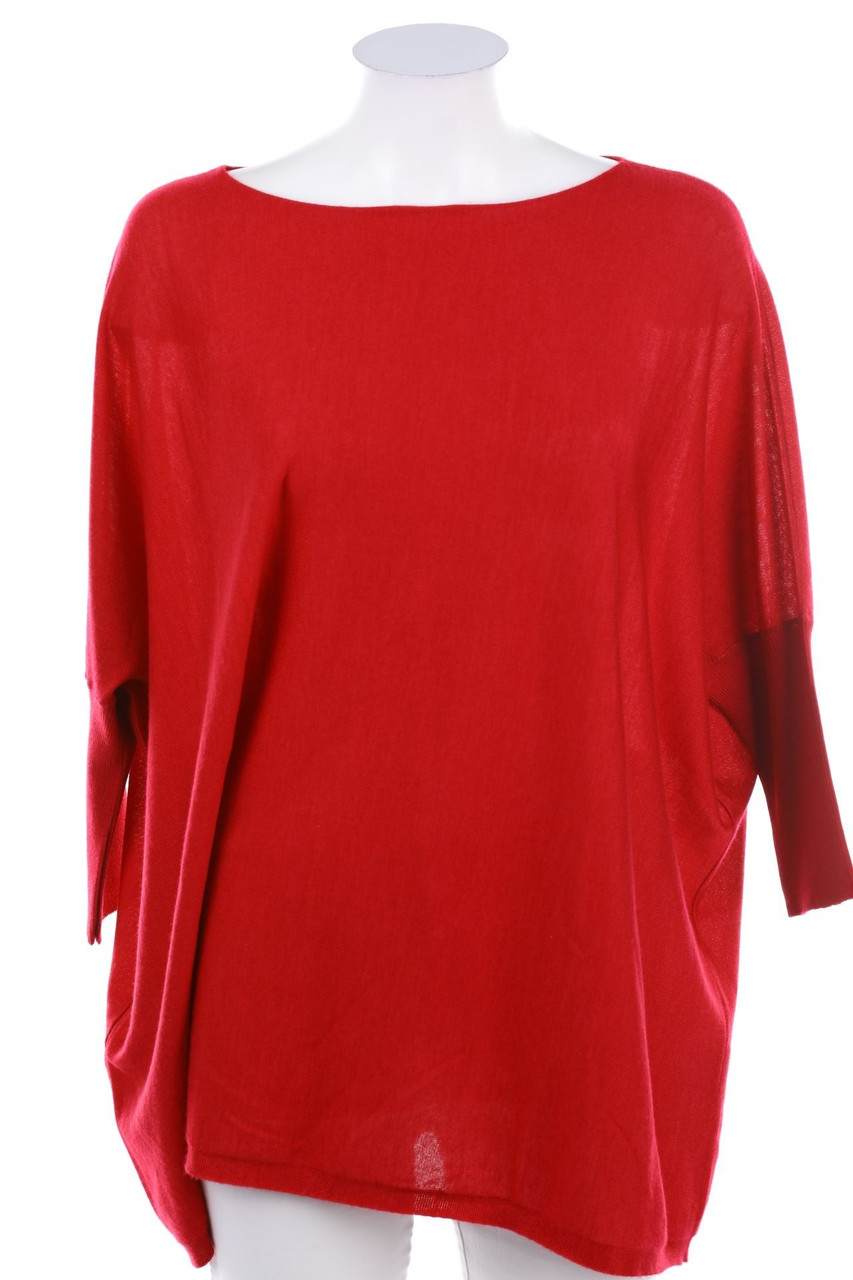 Tasselli - Cashmere-Silk Pullover with Batwing Sleeves - ONE SIZE