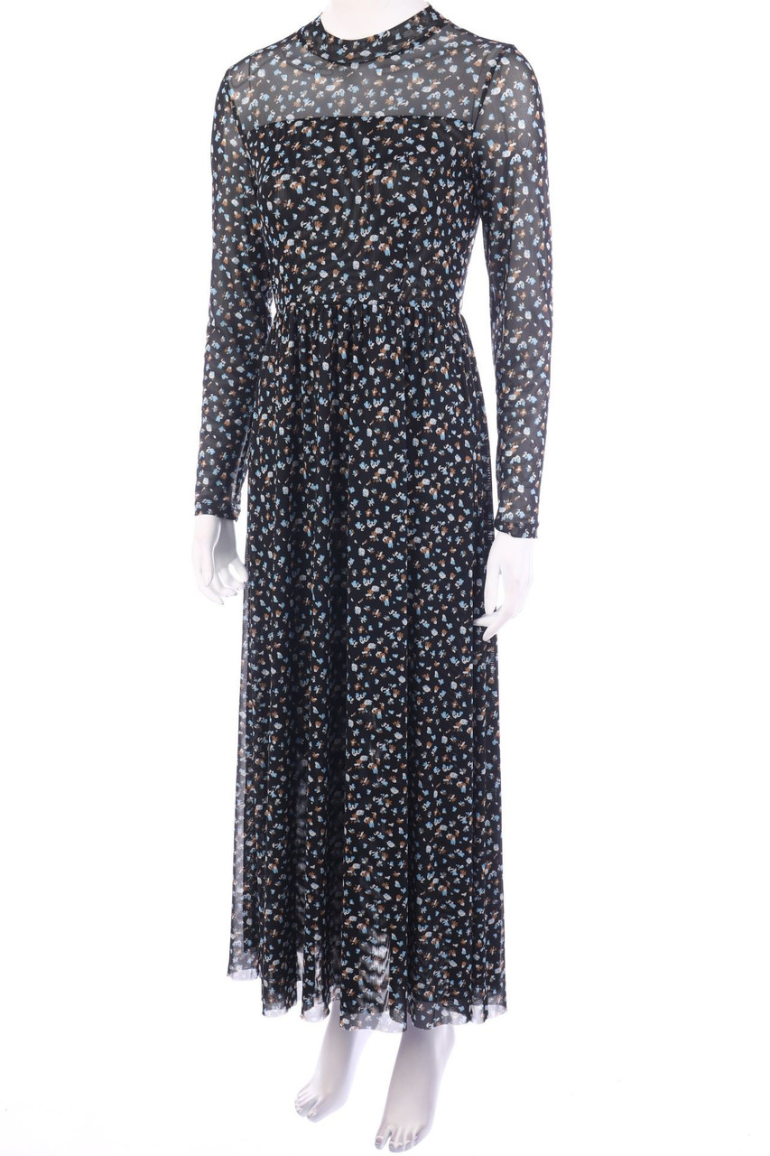 TAIFUN - Mesh-Maxi Dress with Flower Print - D 36