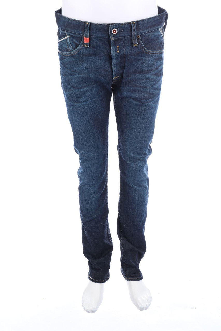 REPLAY - Straight Cut Jeans mit Logo-Badge - W34
