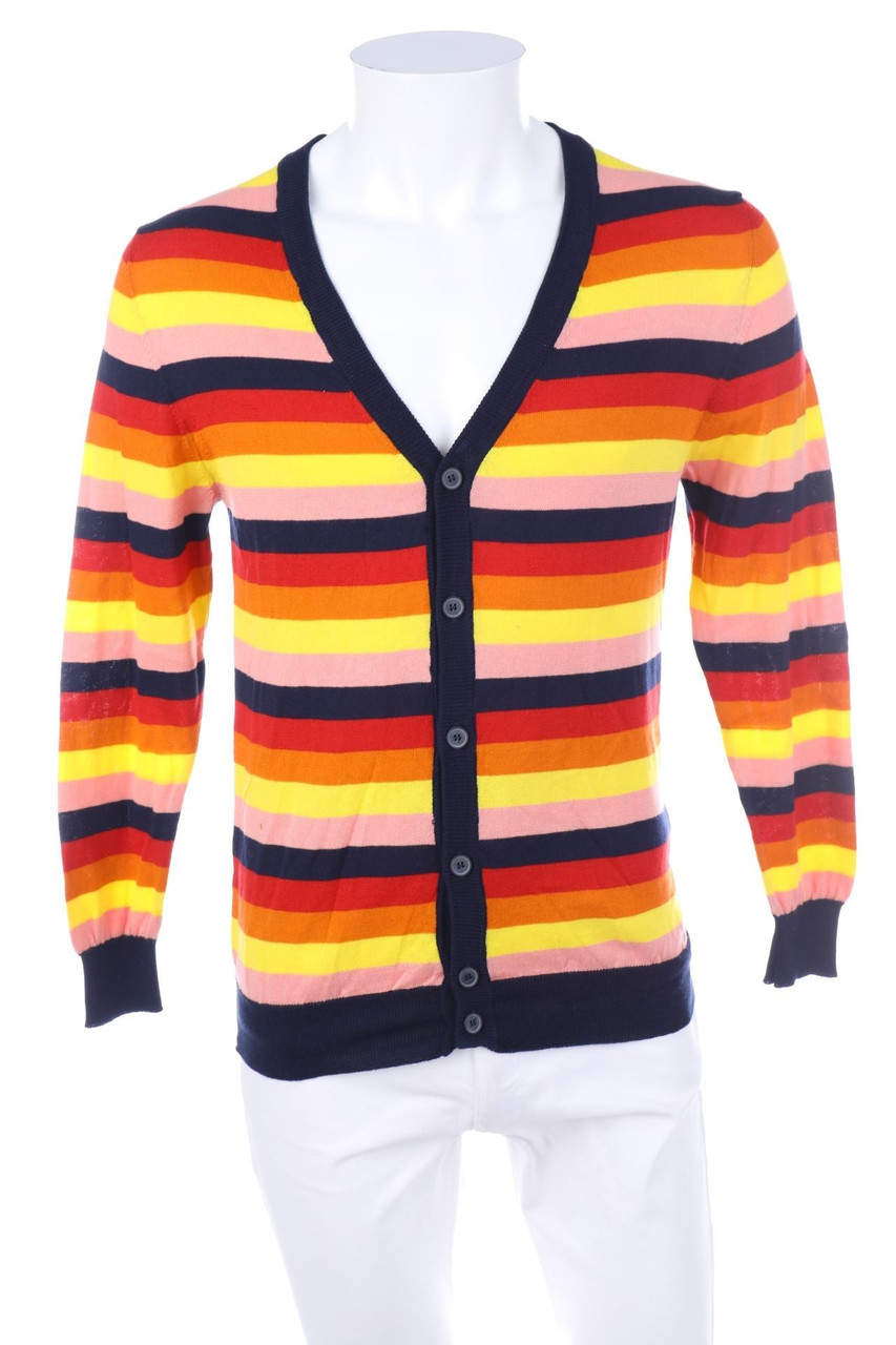 GERARD FIRENZE - cotton v-neck cardigan with Stripes - S