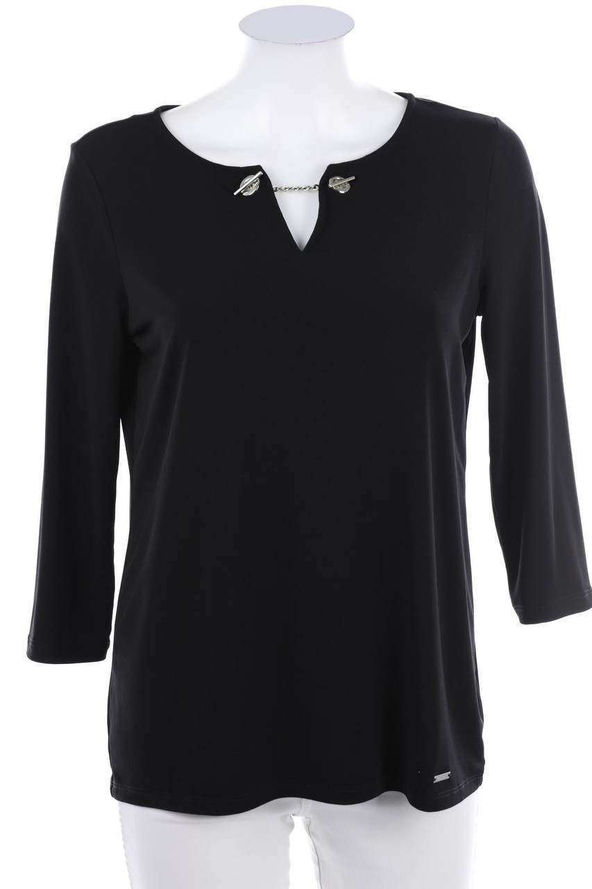 TAHARI - 3/4-Sleeve Shirt with Chain - S