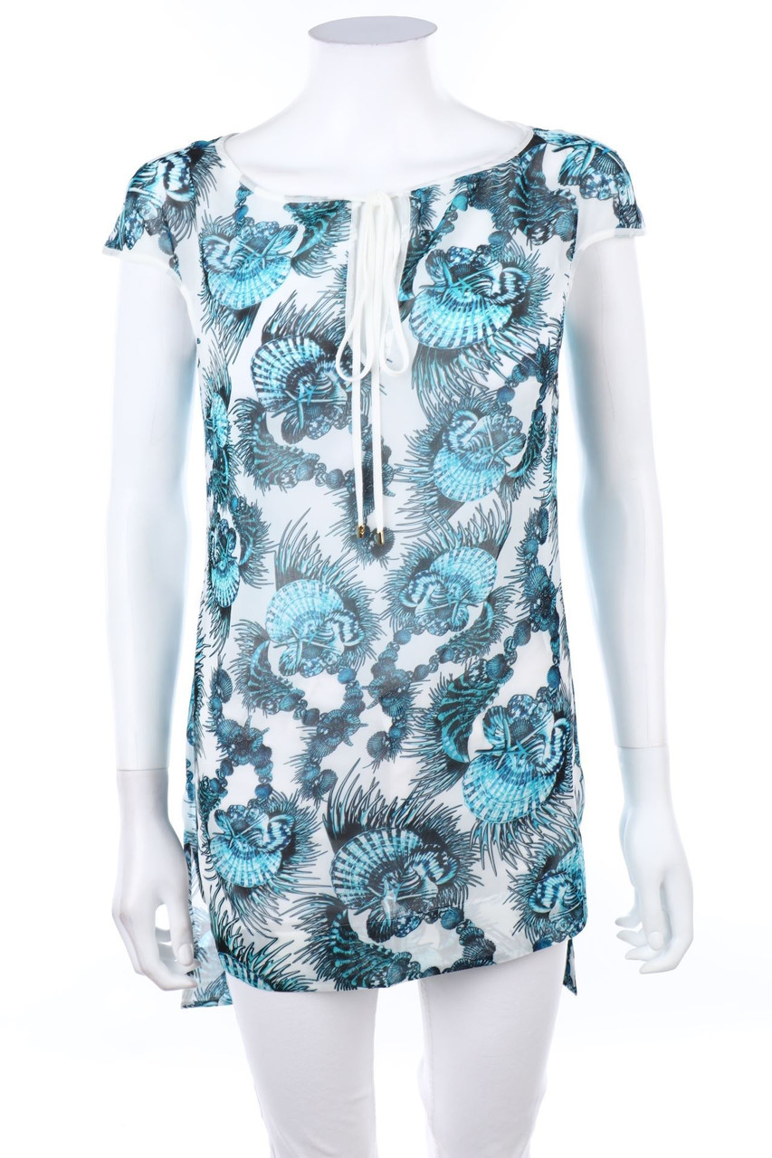 Just cavalli - Kurzarm-Bluse mit Print - D 32