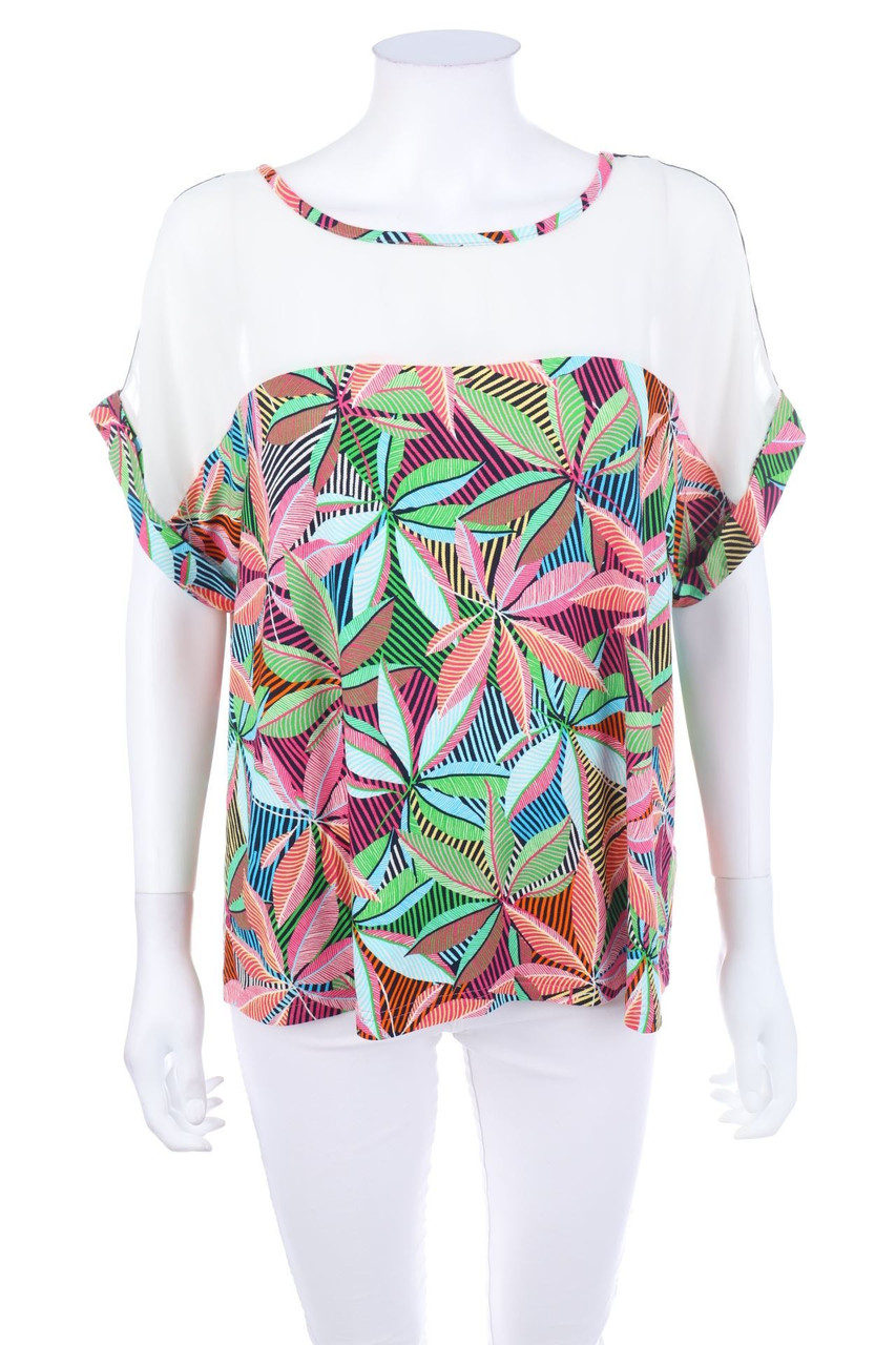BLUEBEERY - Shortsleeve Blouse with Print - D 44