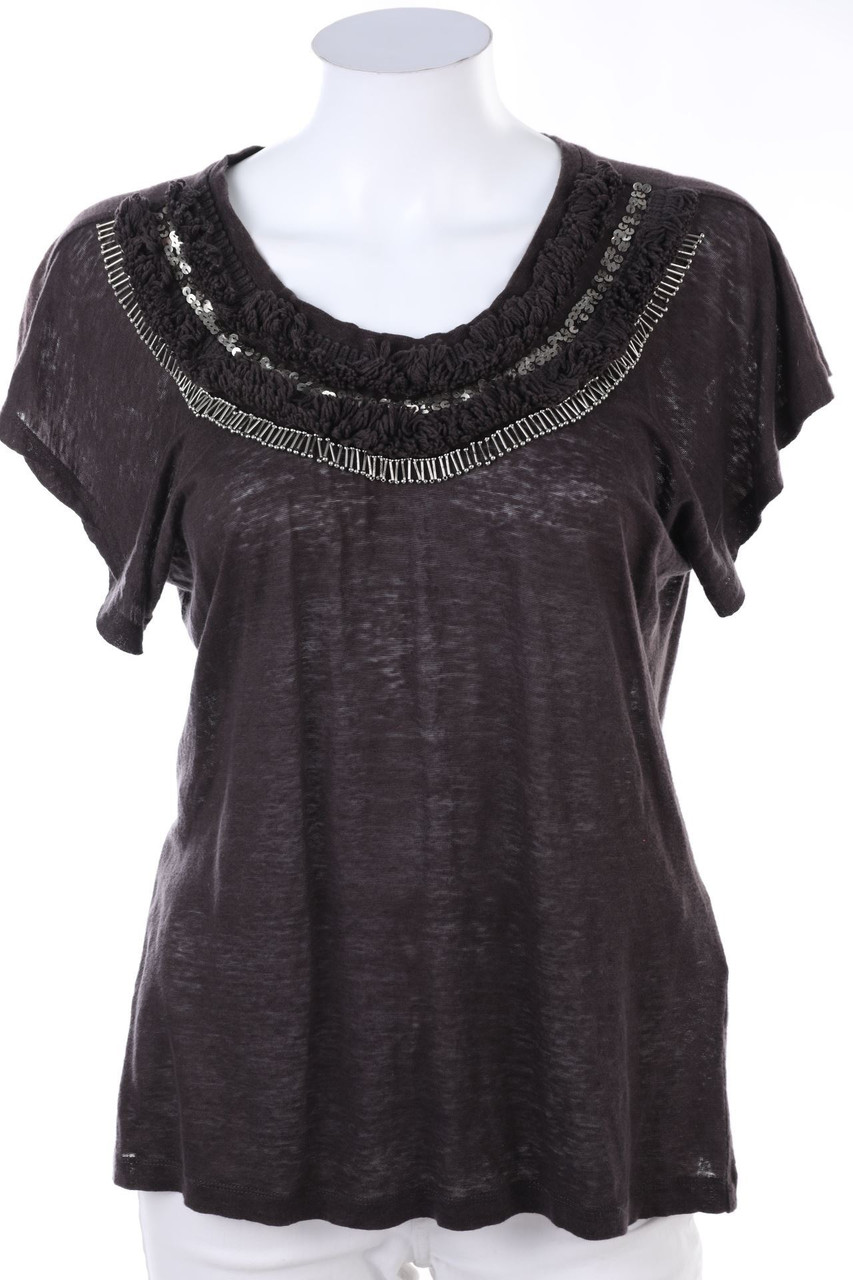 Max Mara WEEKEND - Kurzarm-Shirt mit Perlen - M