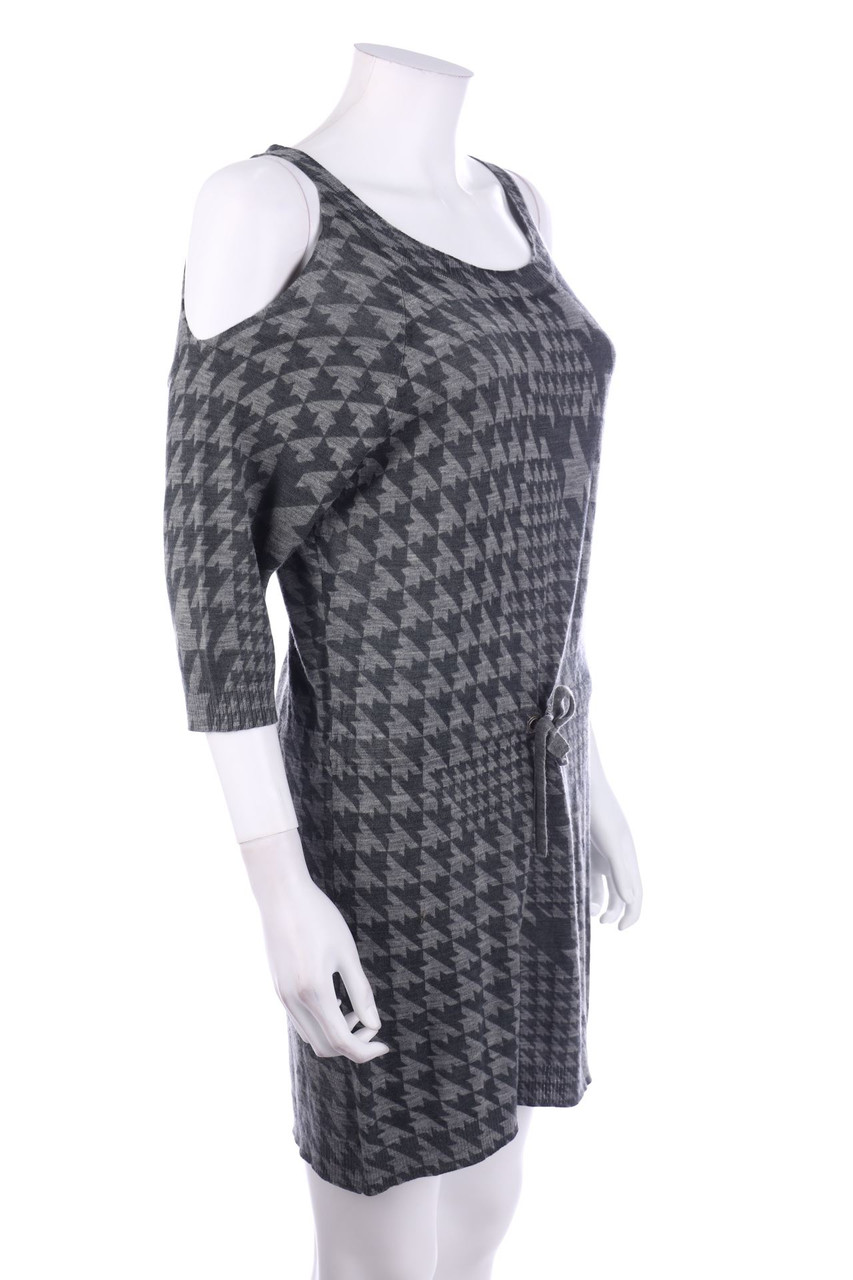 AX ARMANI EXCHANGE - Cold-Shoulder-Knit Dress, Merino Wool - S