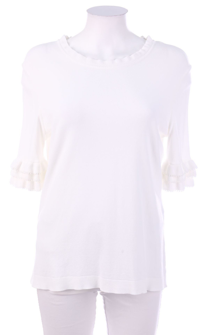 MARC CAIN - Strick-Pullover mit Volants - D 42