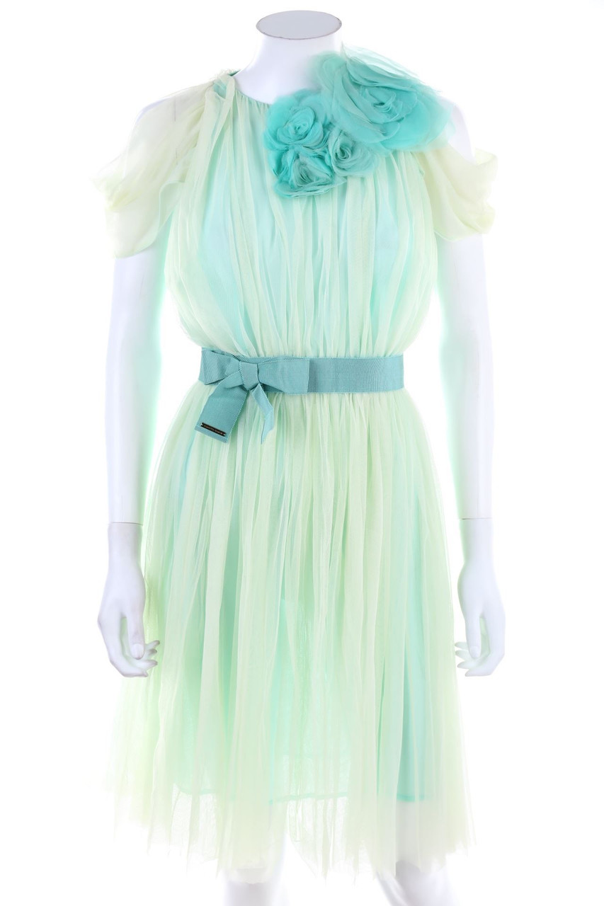 ELISABETTA FRANCHI - Tulle-Cocktail Dress with Silk Details - D 38