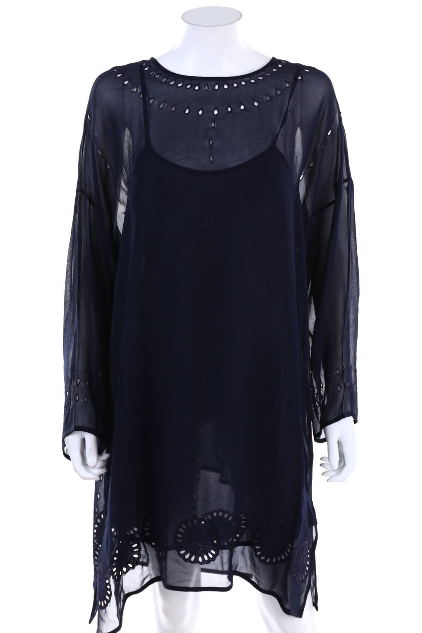 IRIS & INK - Chiffon-Dress, Eyelet Lace  - D 38