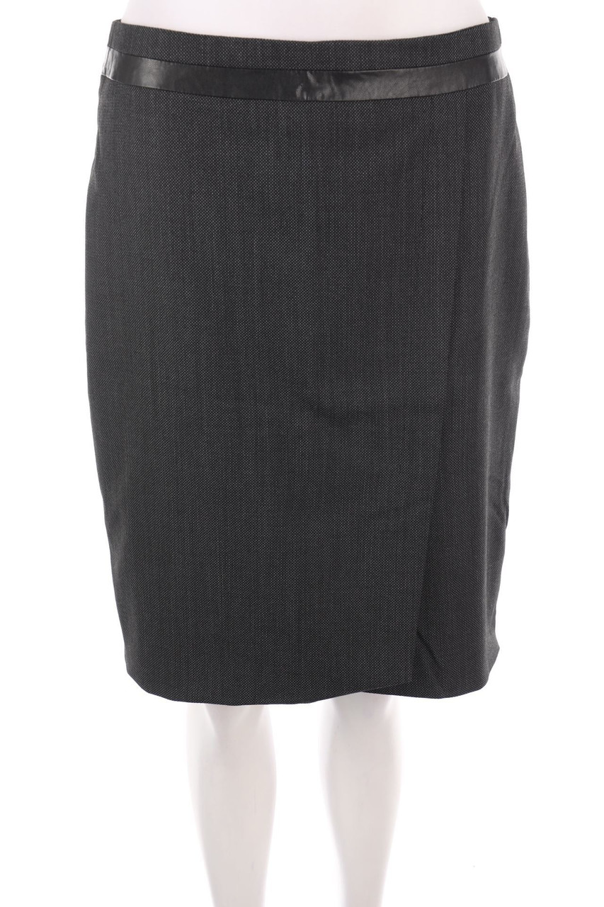 TAIFUN - Skirt with Faux Leather Details - D 38-40