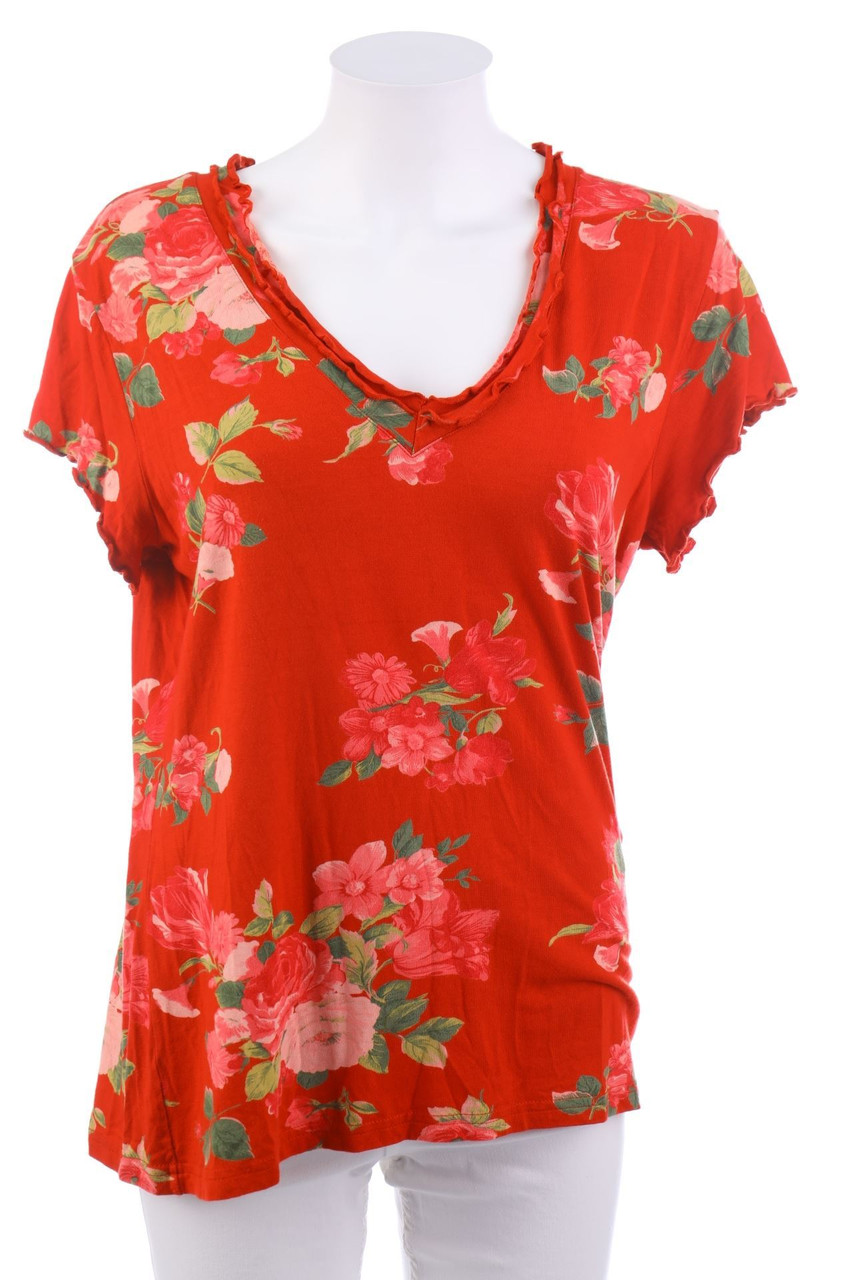 lecomte - Kurzarm-Shirt mit Blumen-Print - D 44