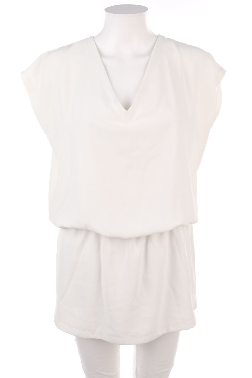 Just Paul - Blouse Top with Deep Plunge Neckline - L