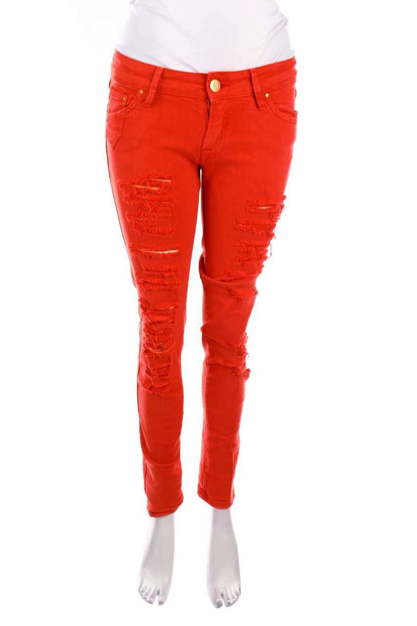 DON´T CRY - Destroyed Skinny-Jeans mit Spitze - W29