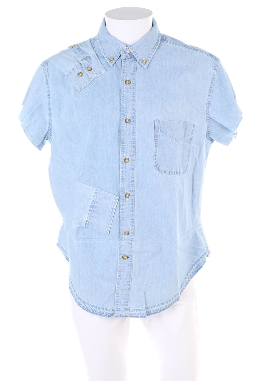 Study NY - Patchwork-Denim-Kurzarm-Hemd - ONE SIZE