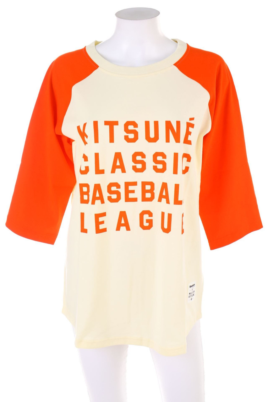 Reebok Classic x Maison Kitsuné - 3/4-Sleeve Shirt with Logo-Print - M