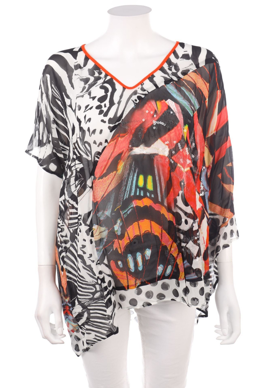 PIANURASTUDIO - Bluse mit asymmetrischem Schnitt - D 36