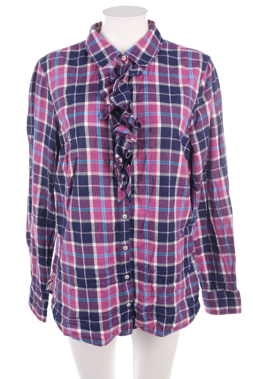 TOMMY HILFIGER - Karo-Hemd-Bluse mit Rüschen - D 44