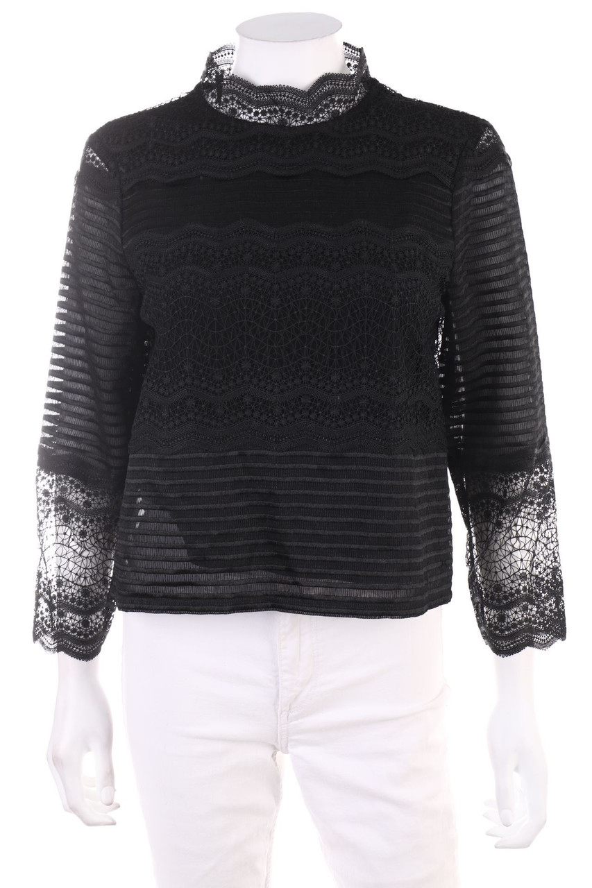 maje - Longsleeve-Shirt with Lace Insert - D 38