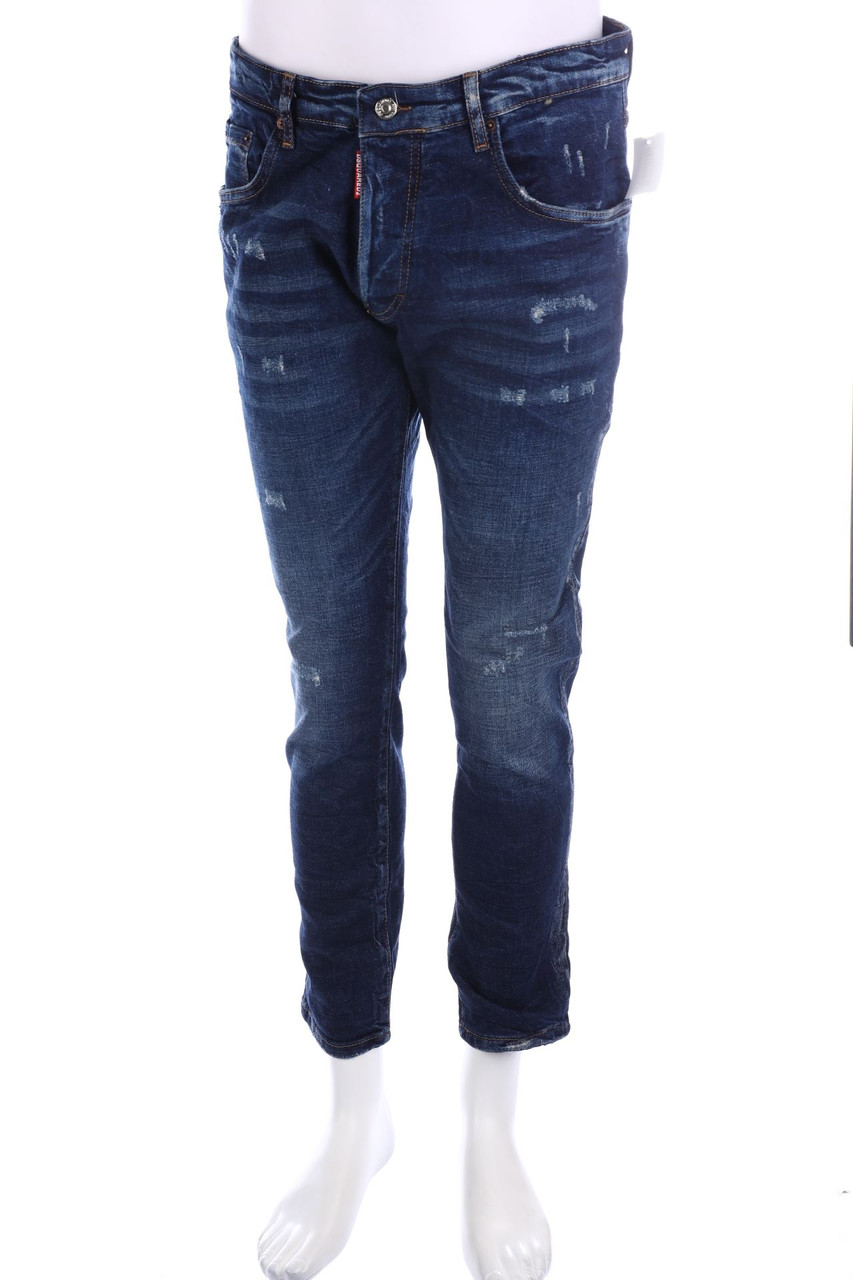 DSQUARED² - Distressed Straight Cut Jeans - M