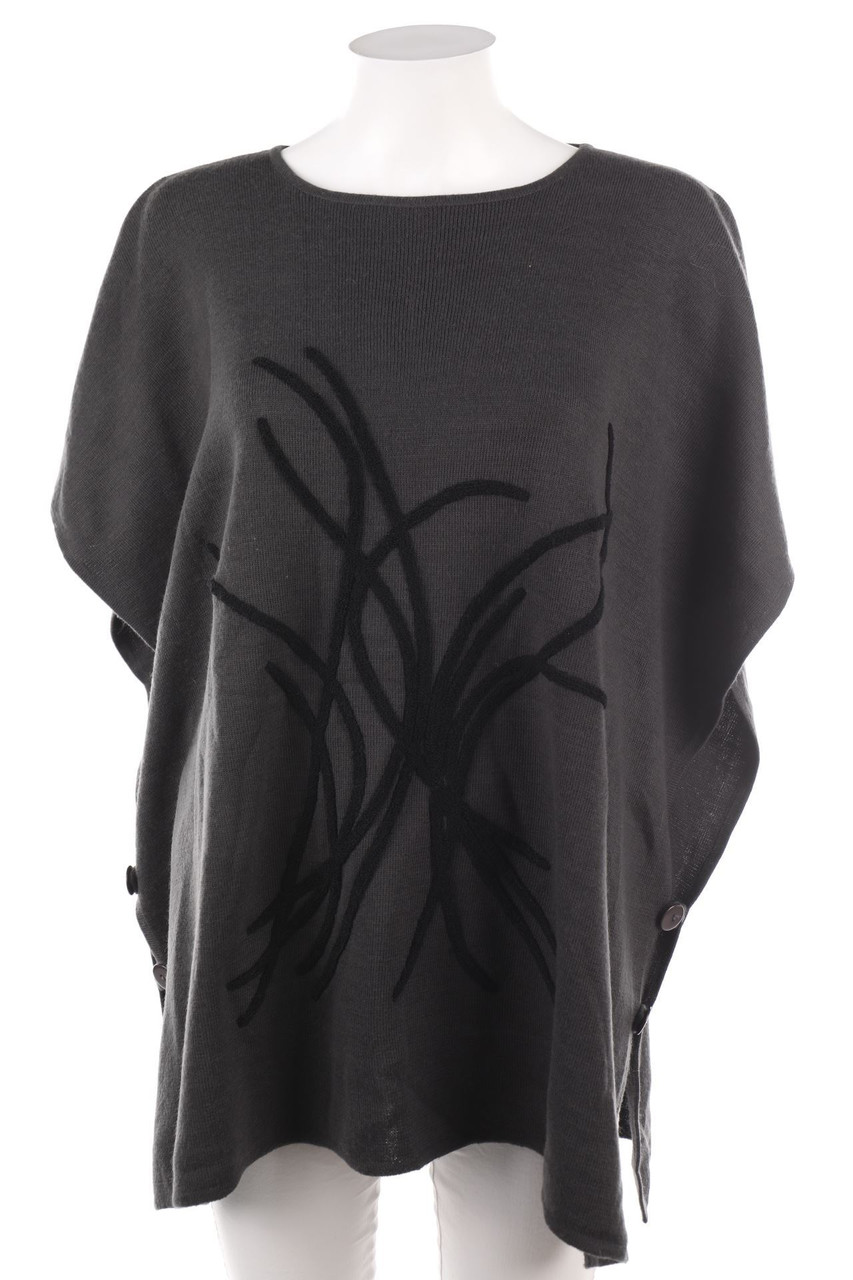 LAUREN VIDAL - Poncho mit Muster - ONE SIZE