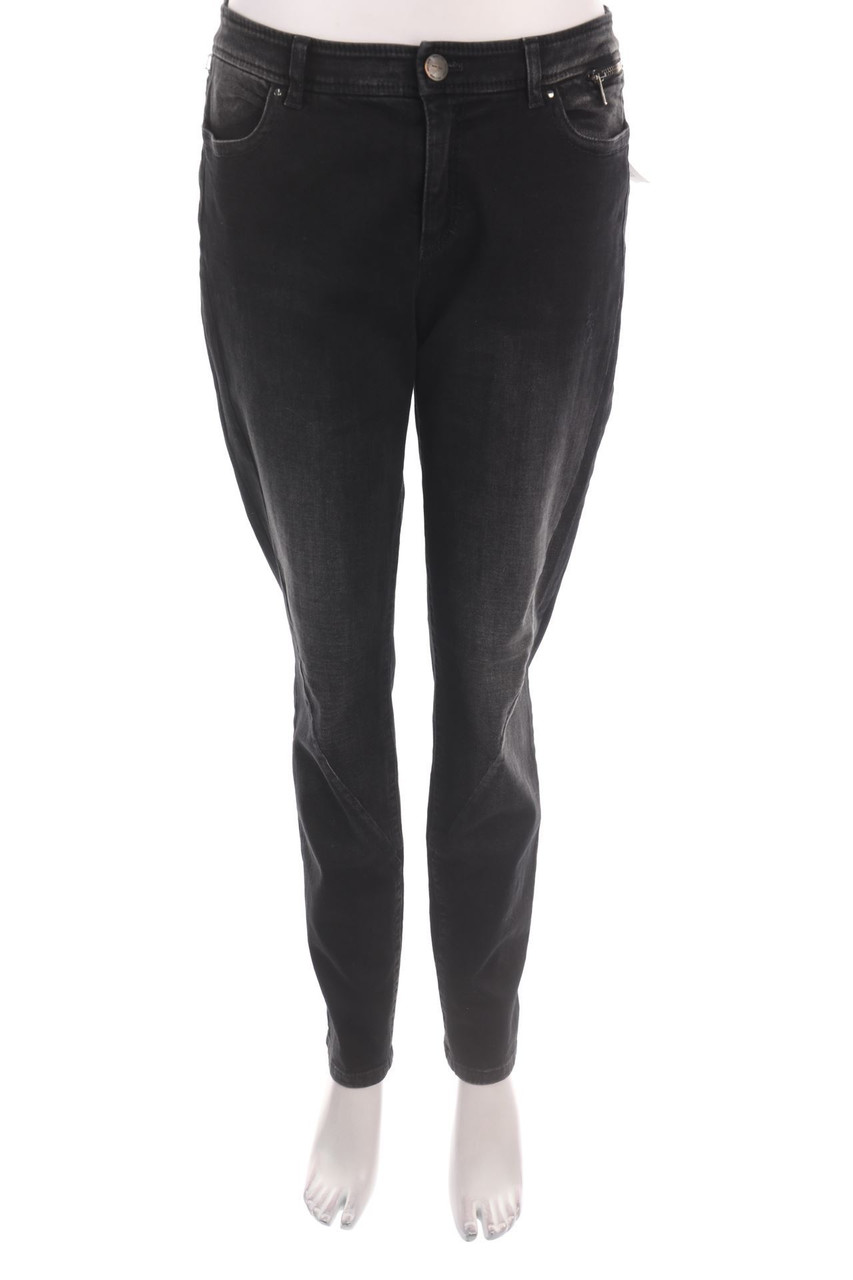 MARC CAIN SPORTS - Used Look Skinny Jeans with Leather Details - D 42