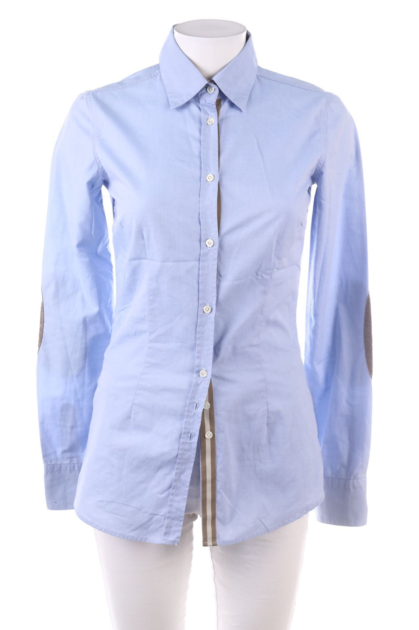 AGLINI - Cotton Shirt Blouse with Elbow Patches - S