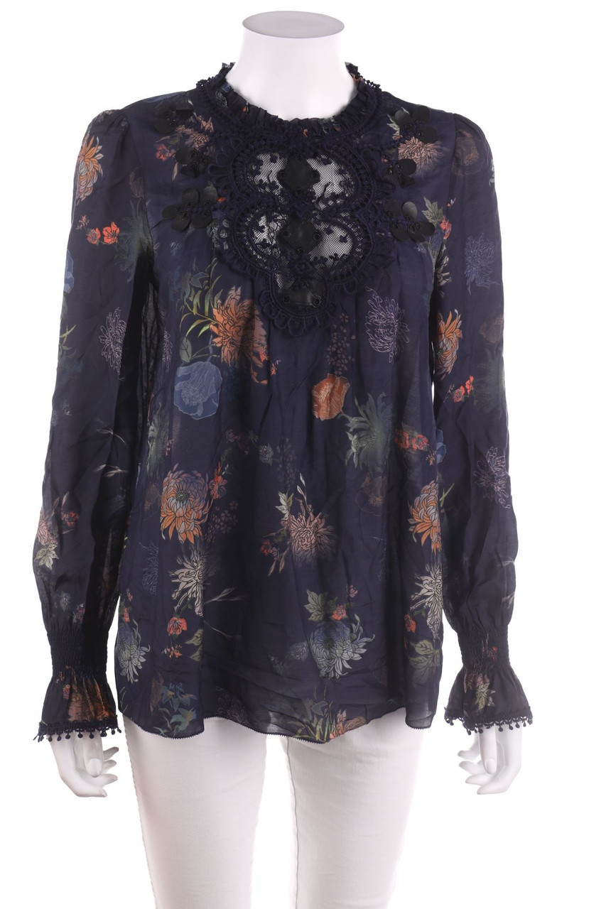 MARC CAIN - Bluse mit Kunstleder-Details - D 34