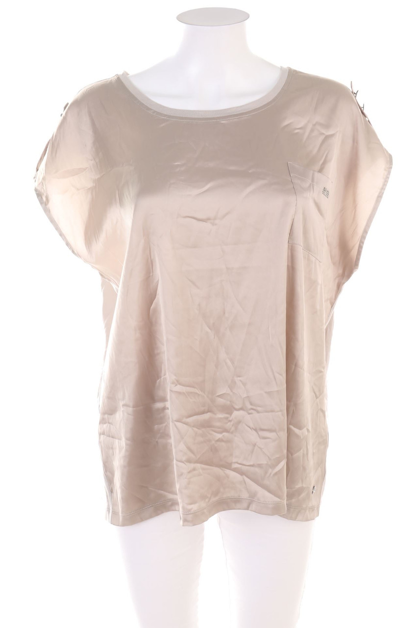 monari - Satin-Kurzarm-Bluse - XL