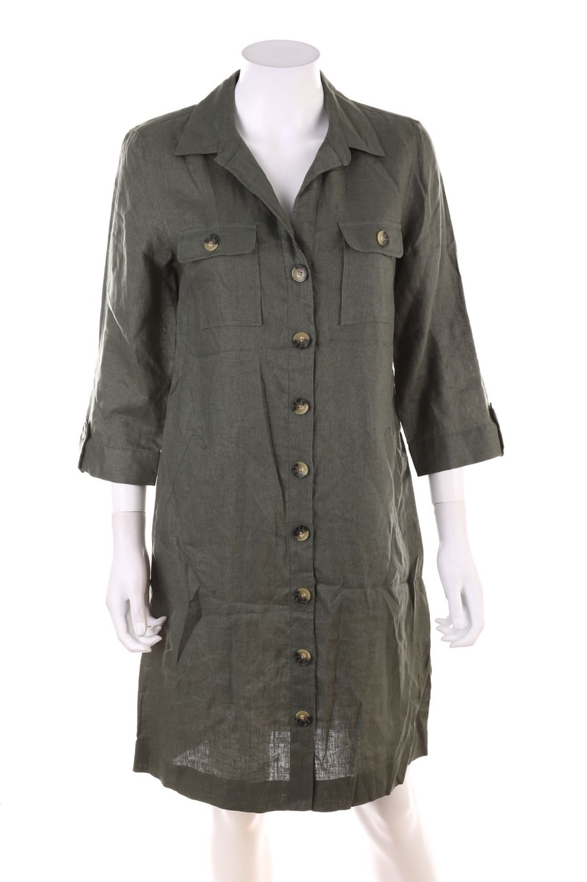 CAROLL - Linen Shirt Dress, Safari Style - M