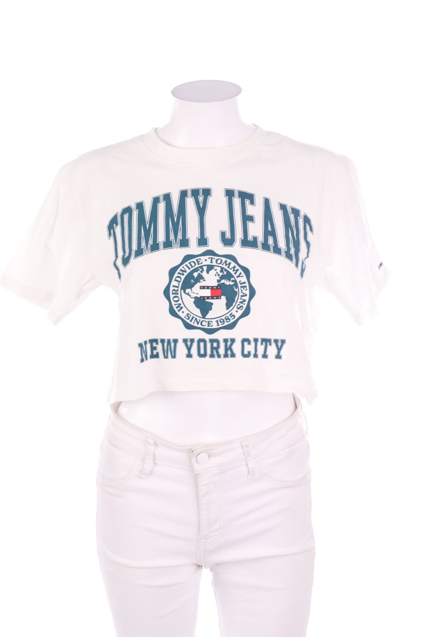 TOMMY HILFIGER - Cropped-Shirt mit Logo-Print - M