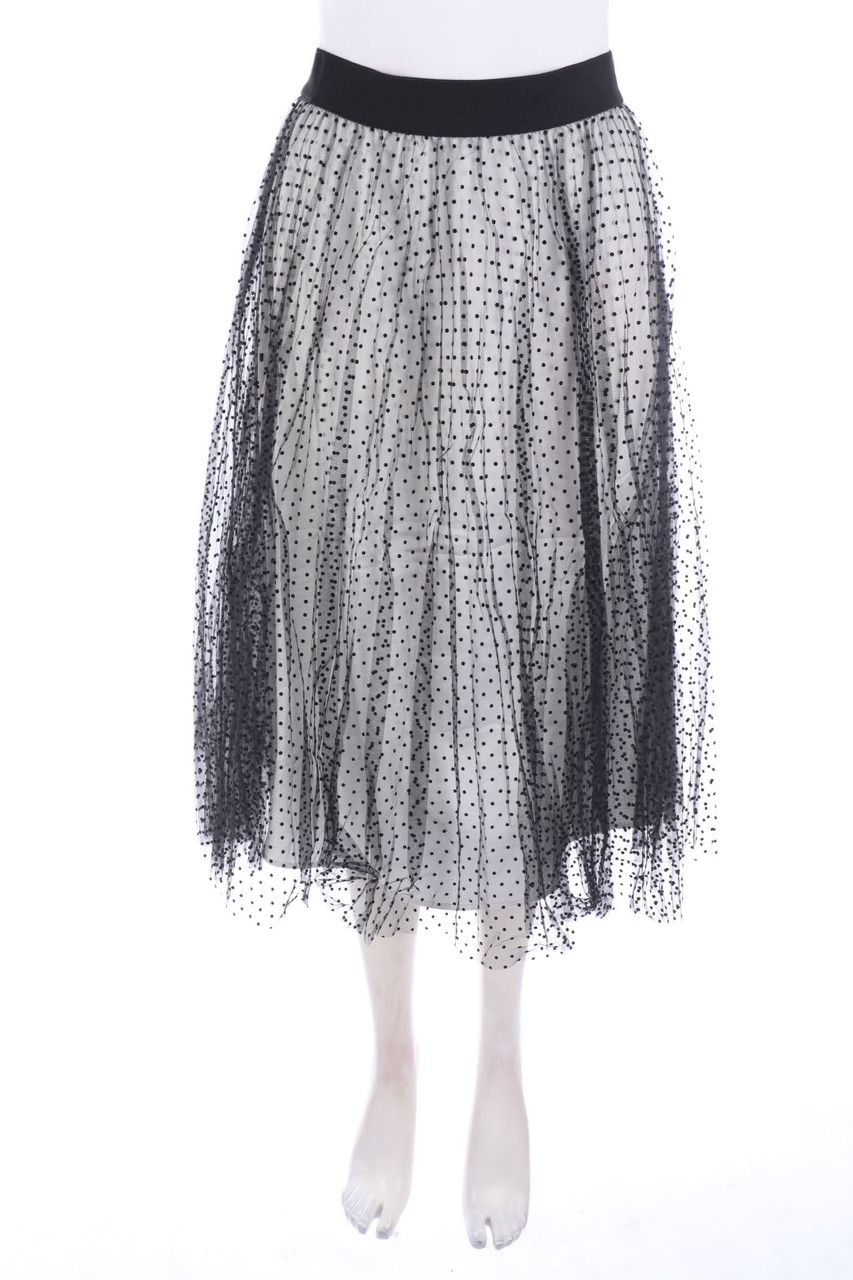 ESCADA - Mesh-Midi Skirt with Small Dots - 2XL