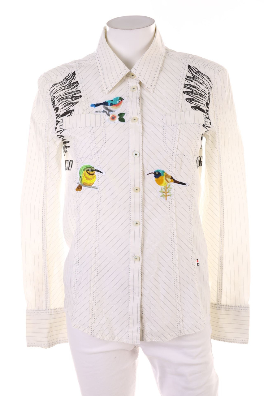 MARC CAIN - Bluse mit Stickereien aus Baumwoll-Mix - S